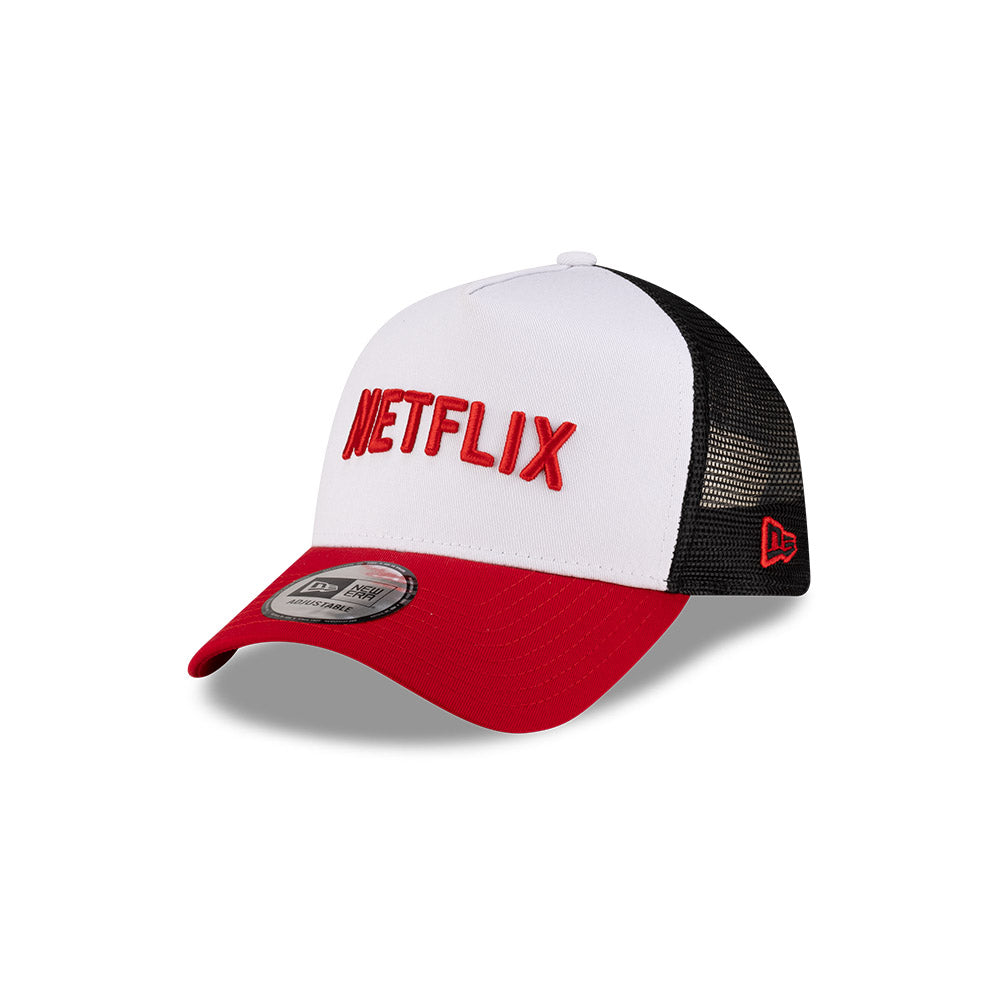 New Era X Netflix 2-Tone Scarlet Visor White 9Forty AF Trucker Cap