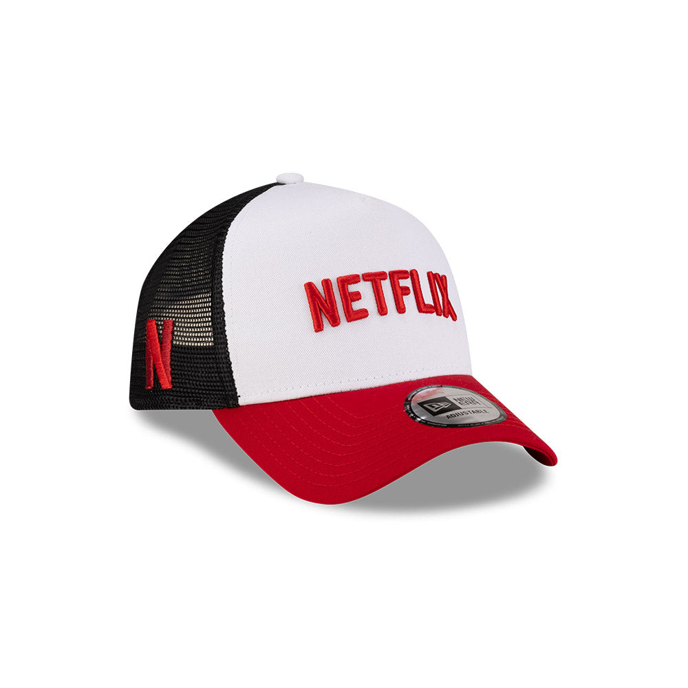 New Era X Netflix 2-Tone Scarlet Visor White 9Forty AF Trucker Cap