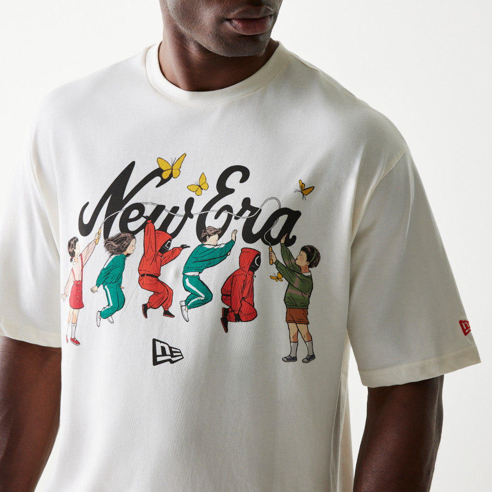 New Era X Netflix Squid Game Graphic White Oversized Short Sleeve T-Shirt