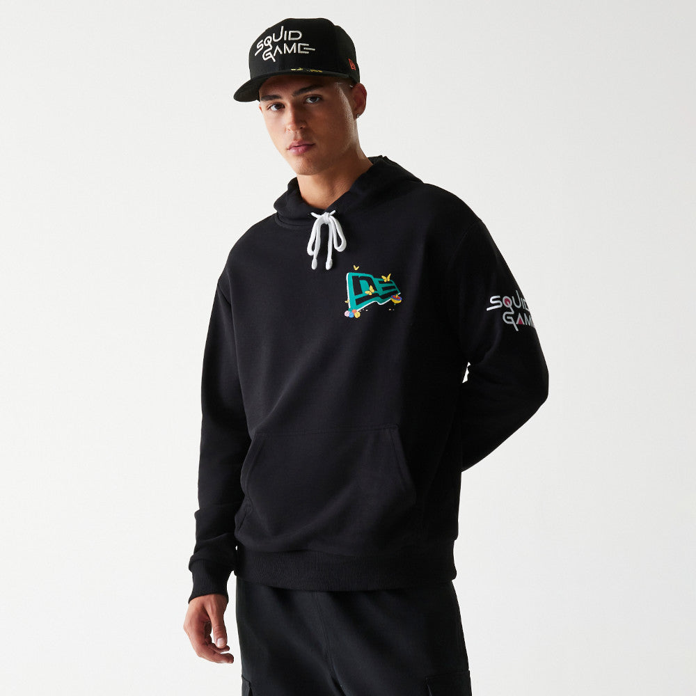 New Era X Netflix Squid Game Graphic Black Oversized Hoddie