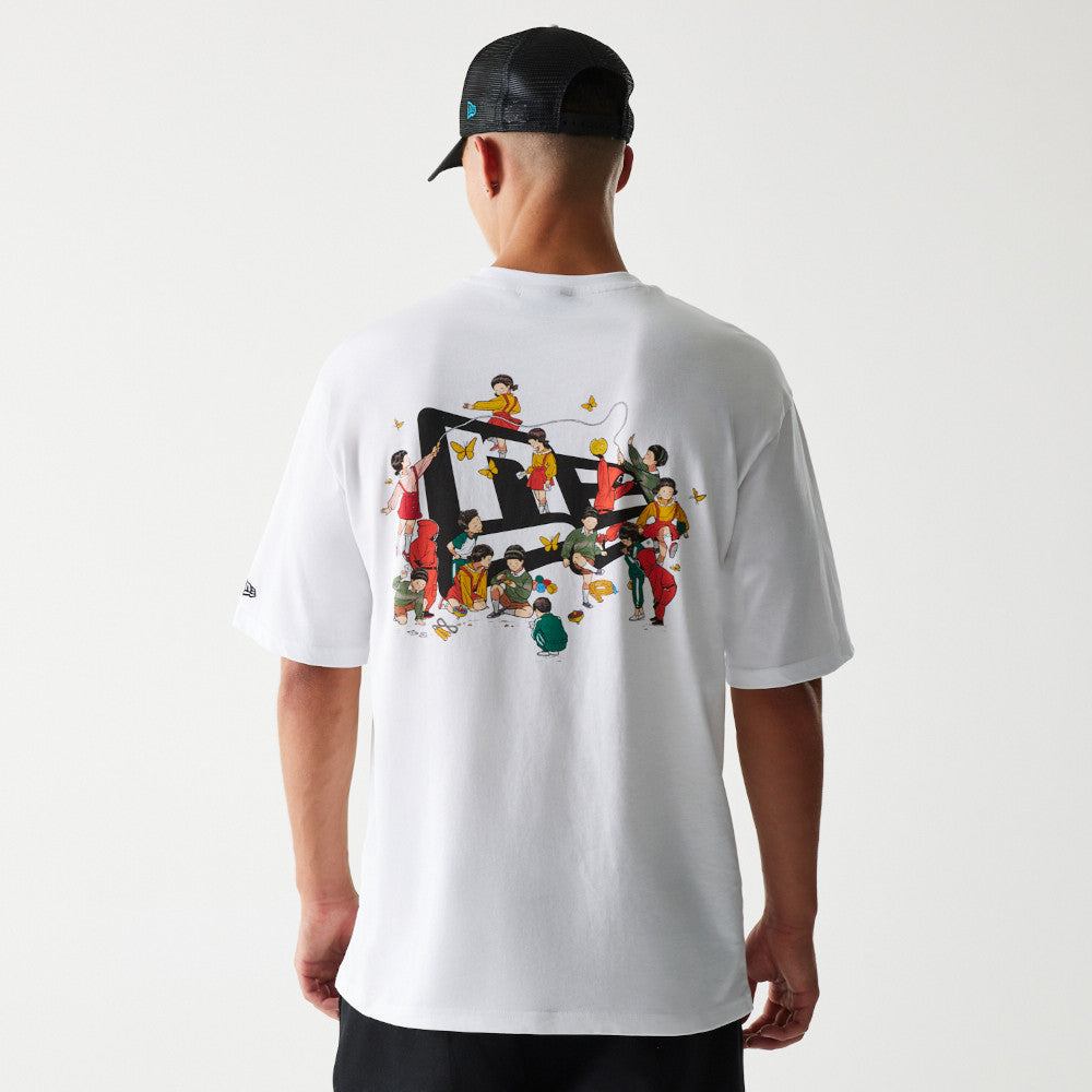 New Era X Netflix Squid Game Graphic White Oversized Short Sleeve T-Shirt