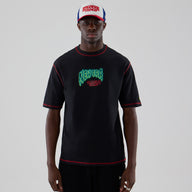 Netflix Stranger Things Eleven Short Sleeve Oversized Cotton T-Shirt in Black