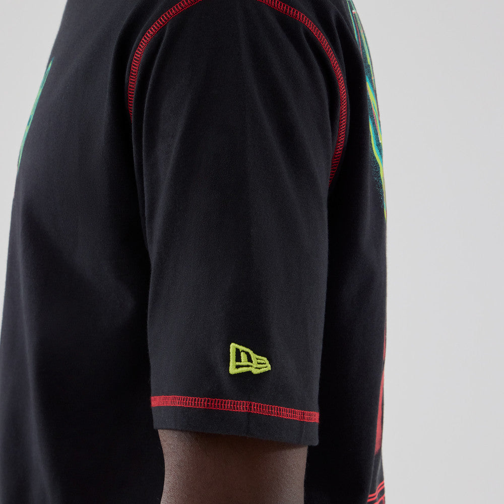 Netflix Stranger Things Eleven Short Sleeve Oversized Cotton T-Shirt in Black