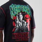 Netflix Stranger Things Eleven Short Sleeve Oversized Cotton T-Shirt in Black