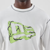 White long-sleeved Oversized Cotton t-shirt featuring the Netflix Stranger Things