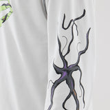 White long-sleeved Oversized Cotton t-shirt featuring the Netflix Stranger Things