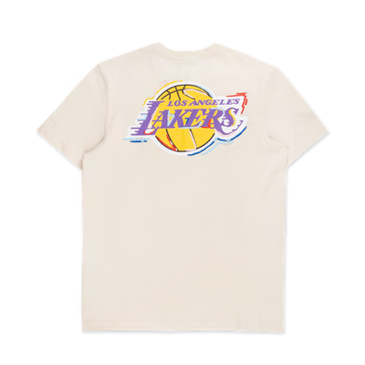 LOS ANGELES LAKERS TINT BRUSH LIGHT CREAM SHORT SLEEVE T-SHIRT