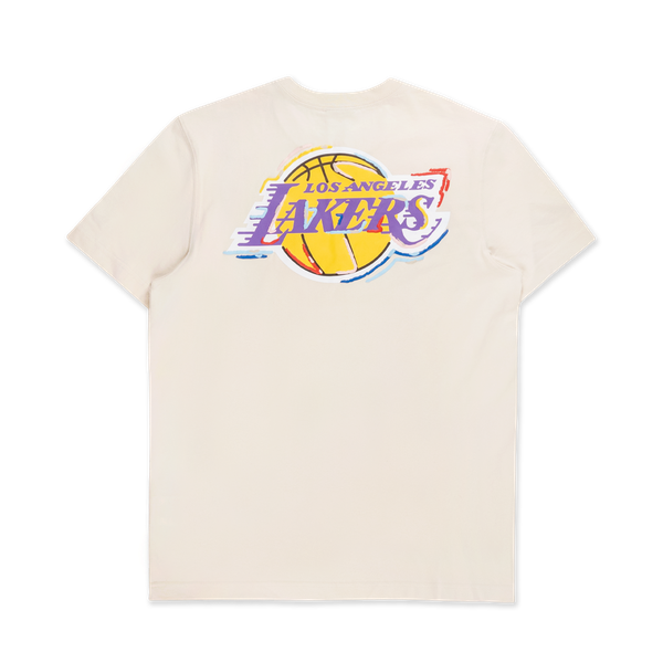 LOS ANGELES LAKERS TINT BRUSH LIGHT CREAM SHORT SLEEVE T-SHIRT