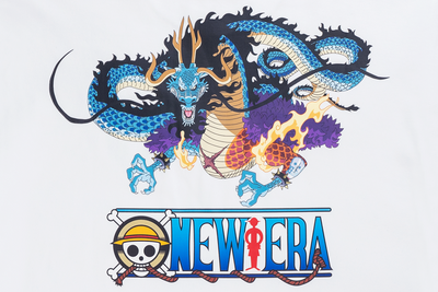 NEW ERA X ONE PIECE GEAR 5 FISH FISH FRUIT WHITE SHORT SLEEVE T-SHIRT