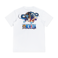 NEW ERA X ONE PIECE GEAR 5 FISH FISH FRUIT WHITE SHORT SLEEVE T-SHIRT