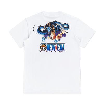 NEW ERA X ONE PIECE GEAR 5 FISH FISH FRUIT WHITE SHORT SLEEVE T-SHIRT