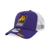 NBA PHOENIX SUNS VISOR CLIP ORCHID AND WHITE 9FORTY AF TRUCKER CAP