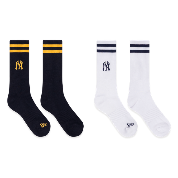 NEW YORK YANKEES COLOR ERA 2 PACK BLACK AND WHITE SOCKS