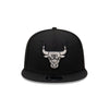 CHICAGO BULLS GRAY OUTLINE REPREVE BLACK 9FIFTY CAP