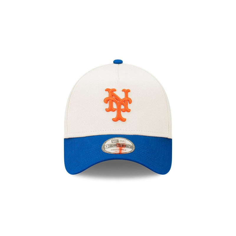 NEW YORK METS ASG VINTAGE WHITE CHROME 2TONE BLUE VISOR 9FORTY AF CAP