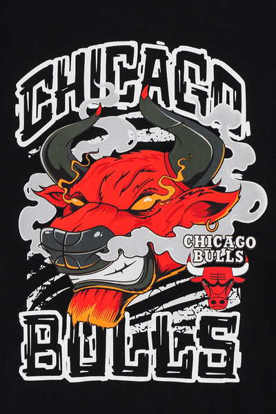 CHICAGO BULLS NBA GNARLY OVERSIZED BLACK SHORT SLEEVE T-SHIRT