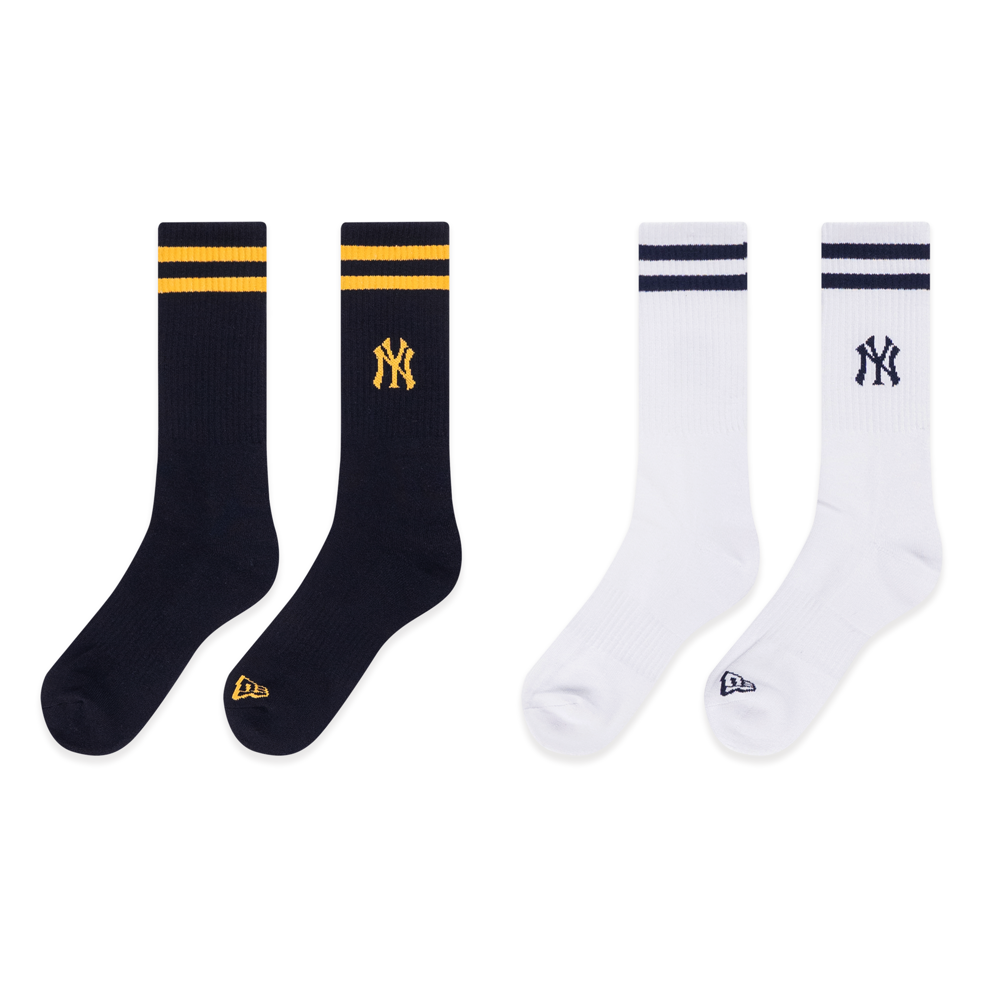 NEW YORK YANKEES COLOR ERA 2 PACK BLACK AND WHITE SOCKS