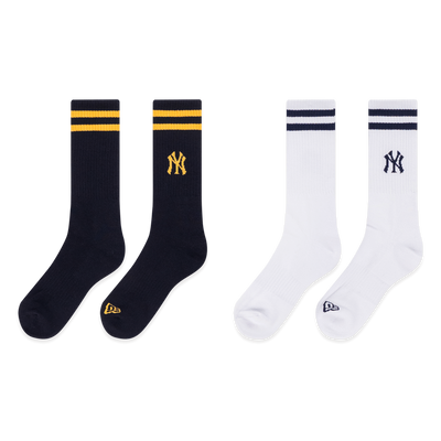 NEW YORK YANKEES COLOR ERA 2 PACK BLACK AND WHITE SOCKS