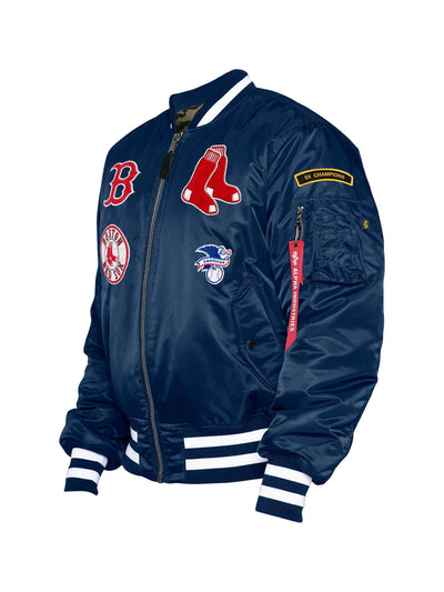 Boston Red Sox X Alpha Industries Blue Reversible Bomber Jacket