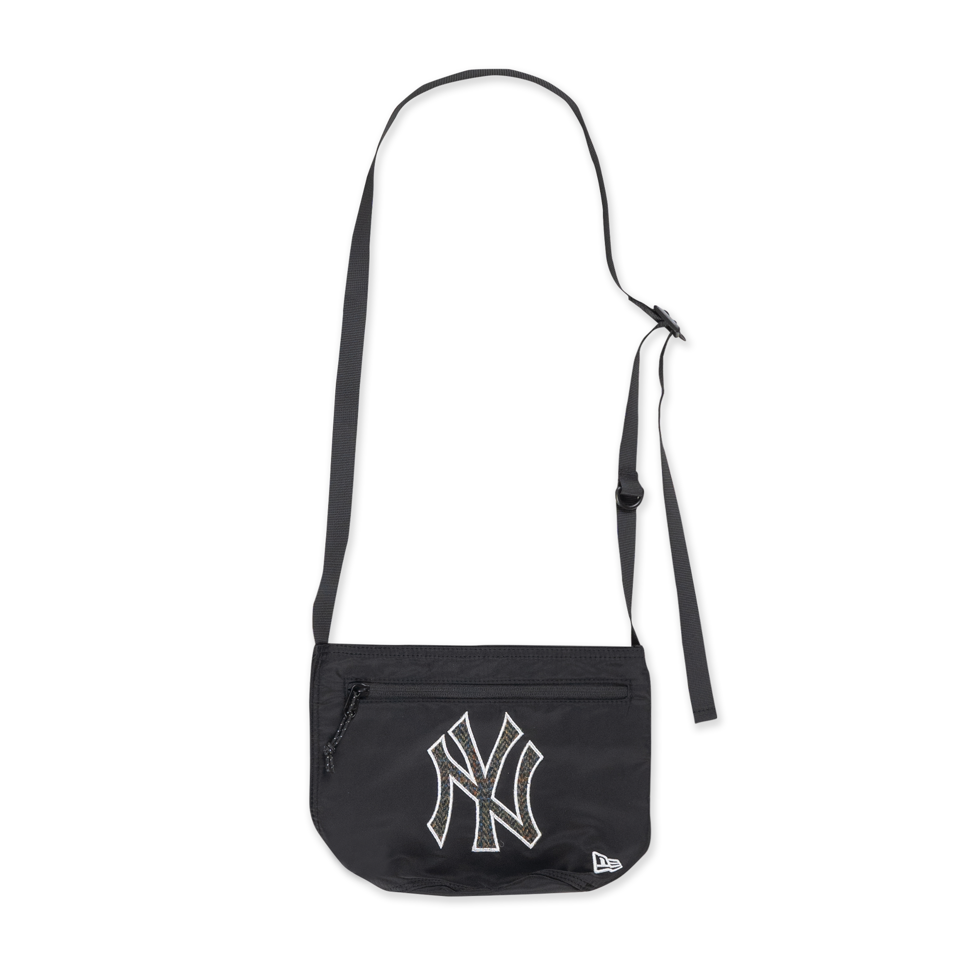 NEW YORK YANKEES HARRIS TWEED BLACK DRAWSTRING SHOULDER BAG
