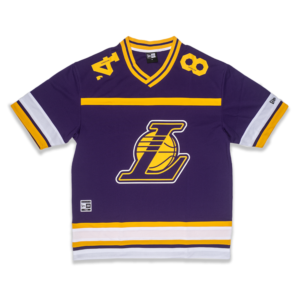 Purple pinstripe lakers on sale jersey