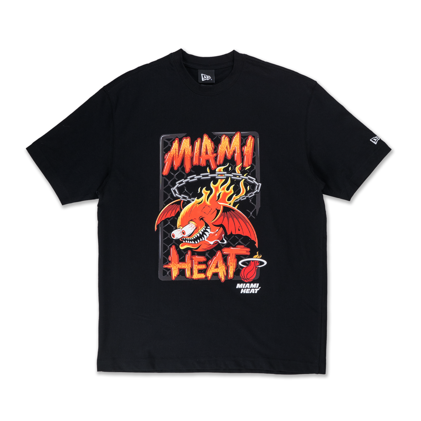 MIAMI HEAT NBA GNARLY BLACK OVERSIZED SHORT SLEEVE T-SHIRT