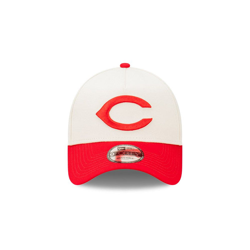 CINCINNATI REDS ASG VINTAGE WHITE CHROME 2TONE RED VISOR 9FORTY AF CAP