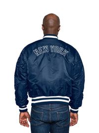 New York Yankees X Alpha Industries Blue Reversible Bomber Jacket