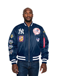 New York Yankees X Alpha Industries Blue Reversible Bomber Jacket