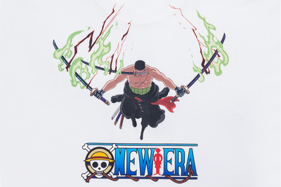 NEW ERA X ONE PIECE GEAR 5 ZORO WHITE SHORT SLEEVE T-SHIRT