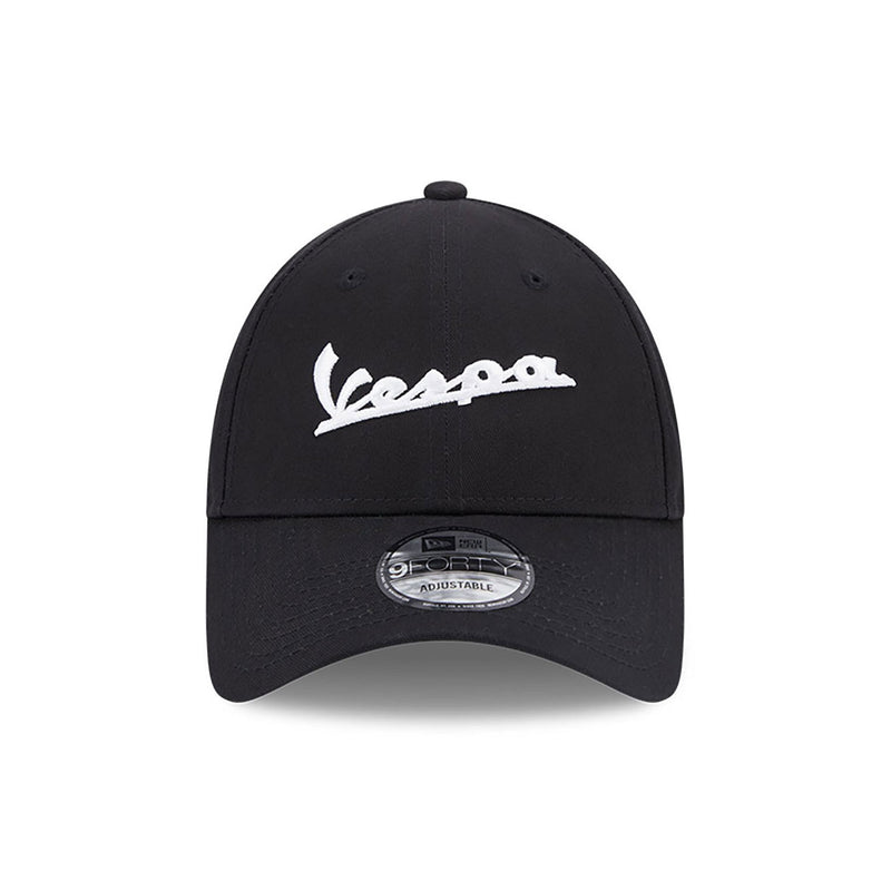 Vespa Oversized Wordmark Black 9FORTY Adjustable Cap