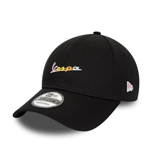 Vespa Multi Colour Logo Black 9FORTY Adjustable Cap - New Era 