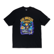LOS ANGELES LAKERS NBA GNARLY OVERSIZED BLACK SHORT SLEEVE T-SHIRT