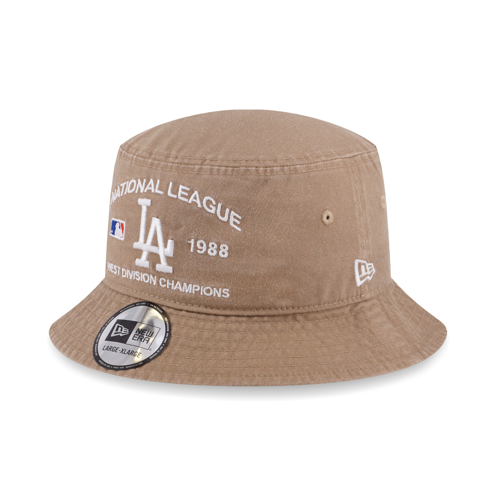 New Era La Dodgers Tapered Bucket Hat In White