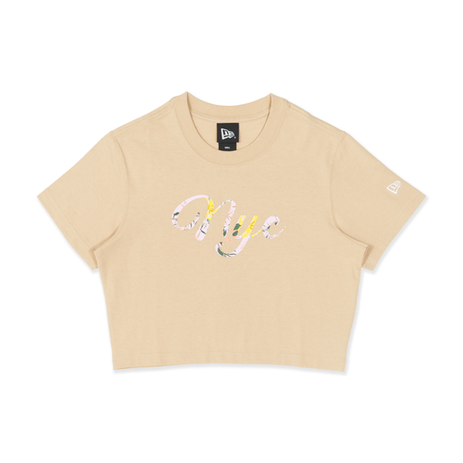 Women's Crop Tee Floral NYC Oat Milk